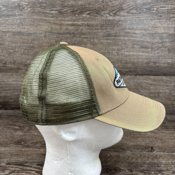 Patagonia Hat Cap Snap Back Tan Green Trucker Mesh Patch Ventura CA Mens - Picture 4 of 5